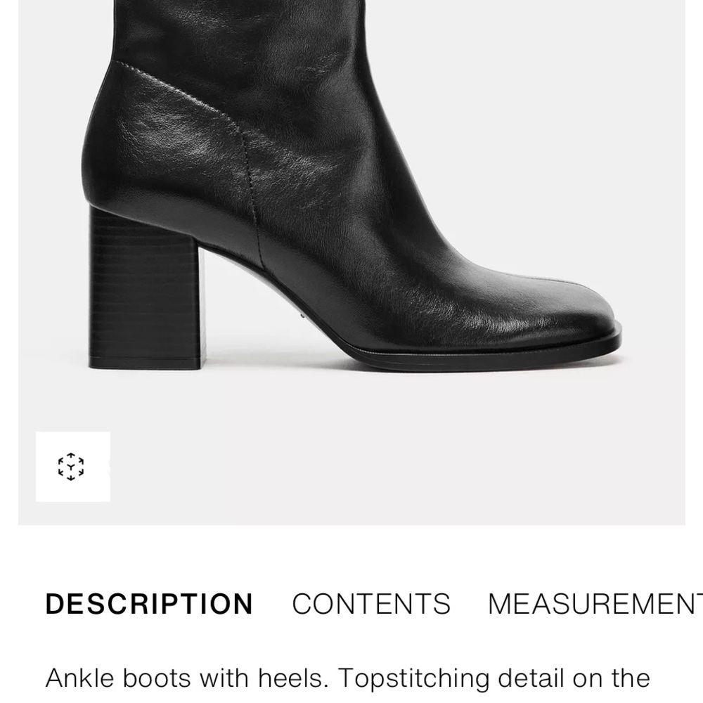 Zara 7.5 EUC like NEW Black Block Heel Ankle Boots